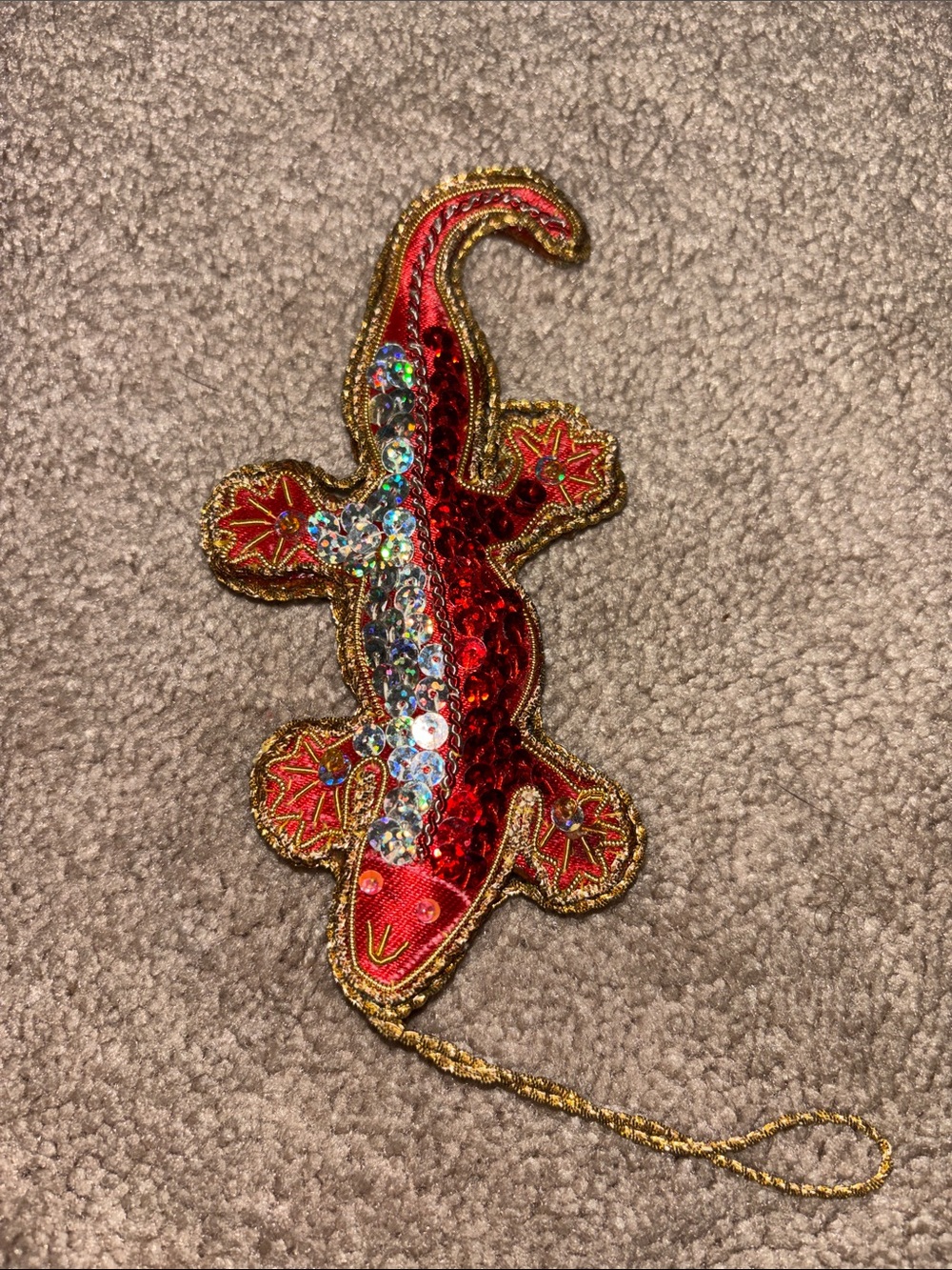 Zardozi Sequin Lizard Ornament!